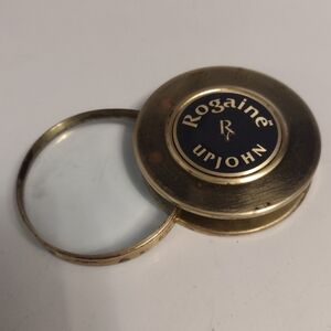 Rogaine Upjohn Vintage Hair Growth Brass Magnifying Glass